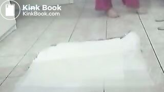 grandmother shitting and pissing on the floor