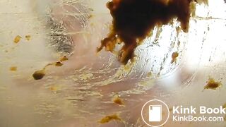 Lisa poops on toilet and dirty toilet paper