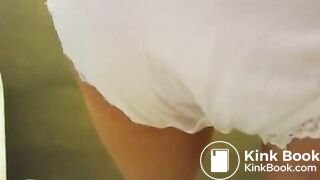 sexy white panty poop