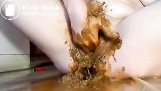 Girl smearing scat