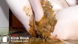 Girl smearing scat