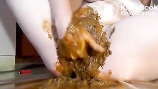 Girl smearing scat