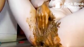 Girl smearing scat