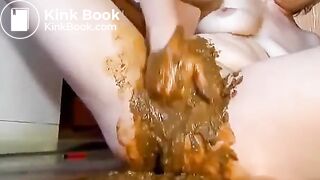 Girl smearing scat