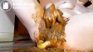 Girl smearing scat