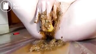 Girl smearing scat