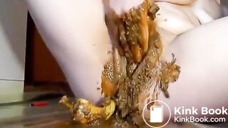 Girl smearing scat