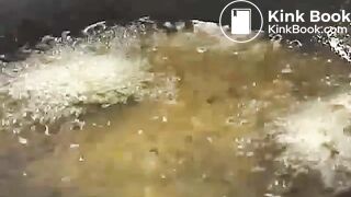 Japanese girl eating meat and shit