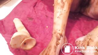 Scat covered slut wife - shit swallowing living toilet