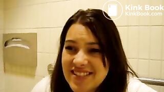 Hot brunette really proud of her long thick turd