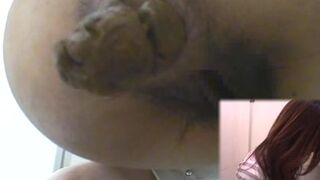 Really thick Japanese toilet turd!