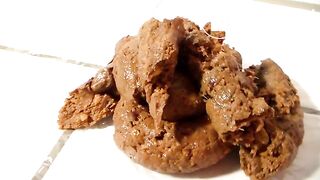 Skinny babe takes a poop on her bathroom floor