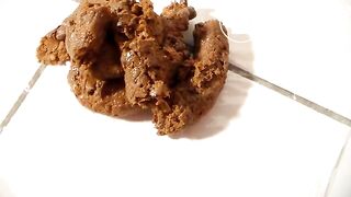 Skinny babe takes a poop on her bathroom floor