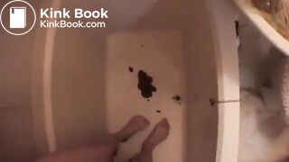 Hot shower with mineral excrement