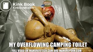 My overflowing camping toilet - orgasm in lots of saved shit