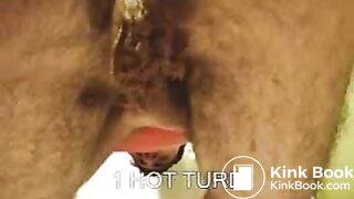 Hairy Guy Pushes Out a MASSIVE Turd