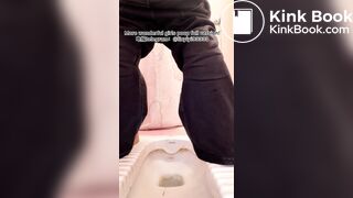 Beautiful girl poops in the toilet 71