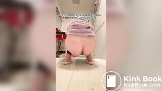 Beautiful girl poops in the toilet 72