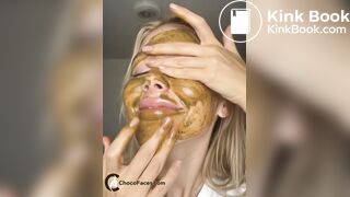 18yo Blonde Smearing Shit on Her Cute Face