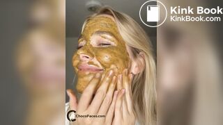 18yo Blonde Smearing Shit on Her Cute Face