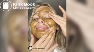 18yo Blonde Smearing Shit on Her Cute Face