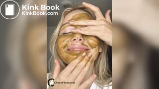18yo Blonde Smearing Shit on Her Cute Face