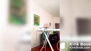 ironing nude with shit on my asshole