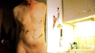 shit and wank in the kitchen