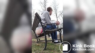 Twink Shitting on a Public Bench by the Road