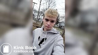 Twink Shitting on a Public Bench by the Road