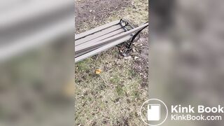 Twink Shitting on a Public Bench by the Road