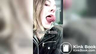 The girl's beautiful tongue and saliva 2