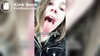The girl's beautiful tongue and saliva 2