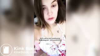 The girl's beautiful tongue and saliva 3