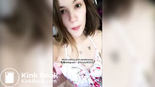 The girl's beautiful tongue and saliva 3