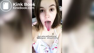 The girl's beautiful tongue and saliva 3