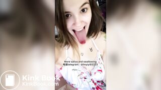 The girl's beautiful tongue and saliva 3