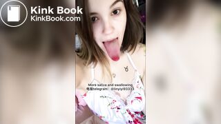 The girl's beautiful tongue and saliva 3