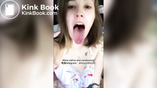 The girl's beautiful tongue and saliva 3