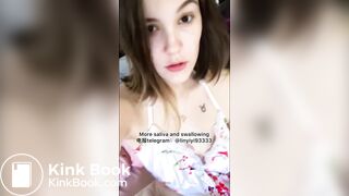 The girl's beautiful tongue and saliva 3