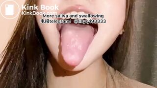 The girl's beautiful tongue and saliva 4