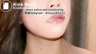 The girl's beautiful tongue and saliva 4