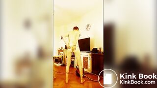 nude wearing chains bracelet and rings