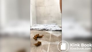 Hot Guy Shitting on the Bathroom Floor