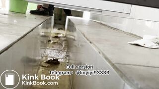 Beautiful girl poops in the toilet 90