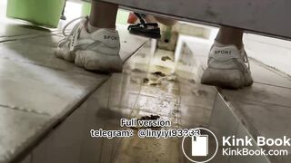 Beautiful girl poops in the toilet 90