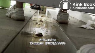 Beautiful girl poops in the toilet 90