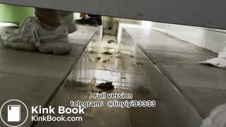 Beautiful girl poops in the toilet 90