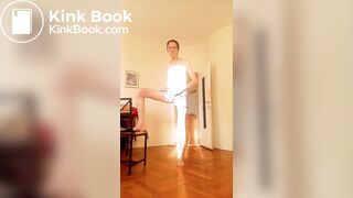 wearing a sexy revealing short