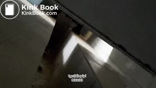 Beautiful woman poops in the toilet